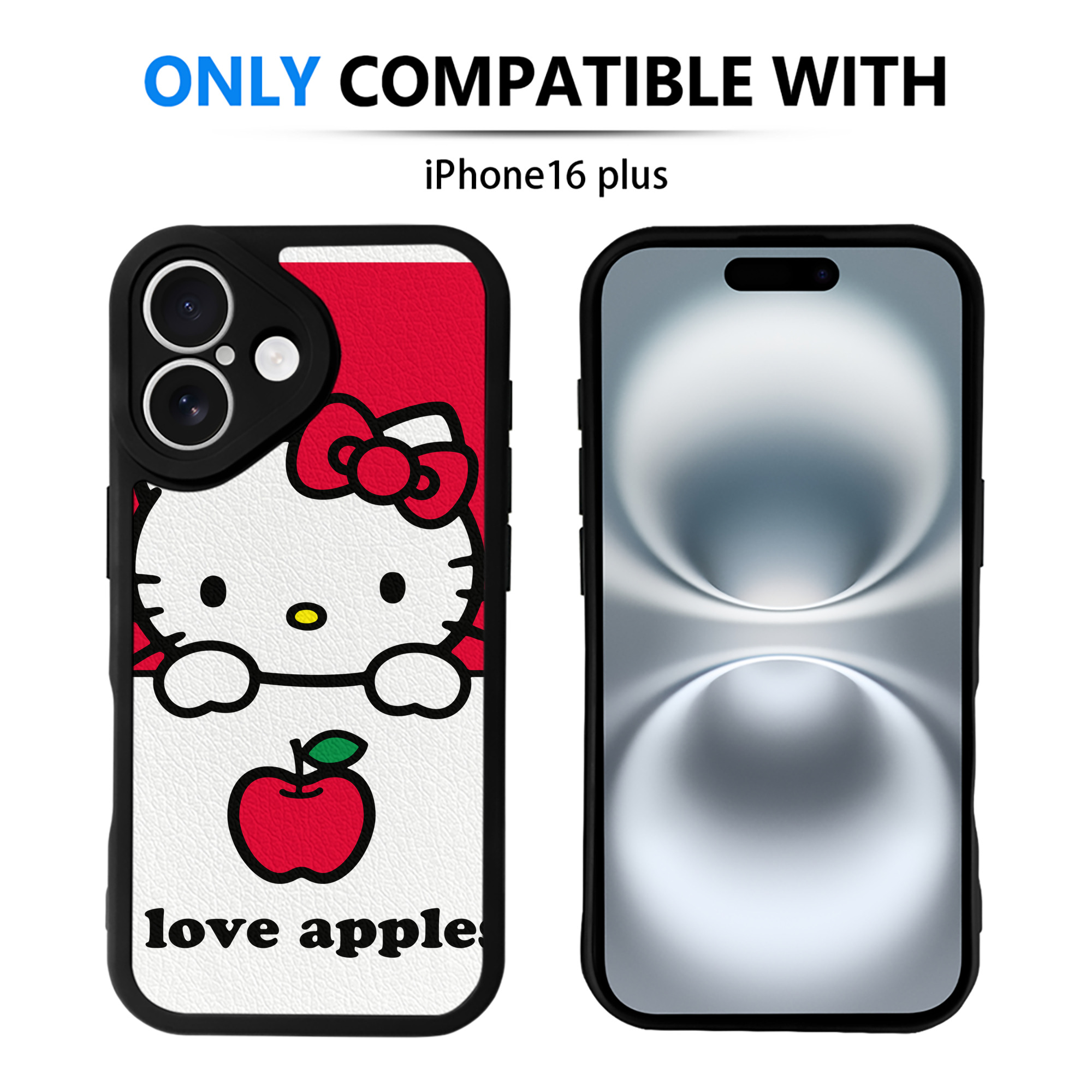 （画像用） Hello Kitty ハローキティ 【iPhone 16シリーズ対応】シリコンスマホケース（レザー調） 材質：シリコン